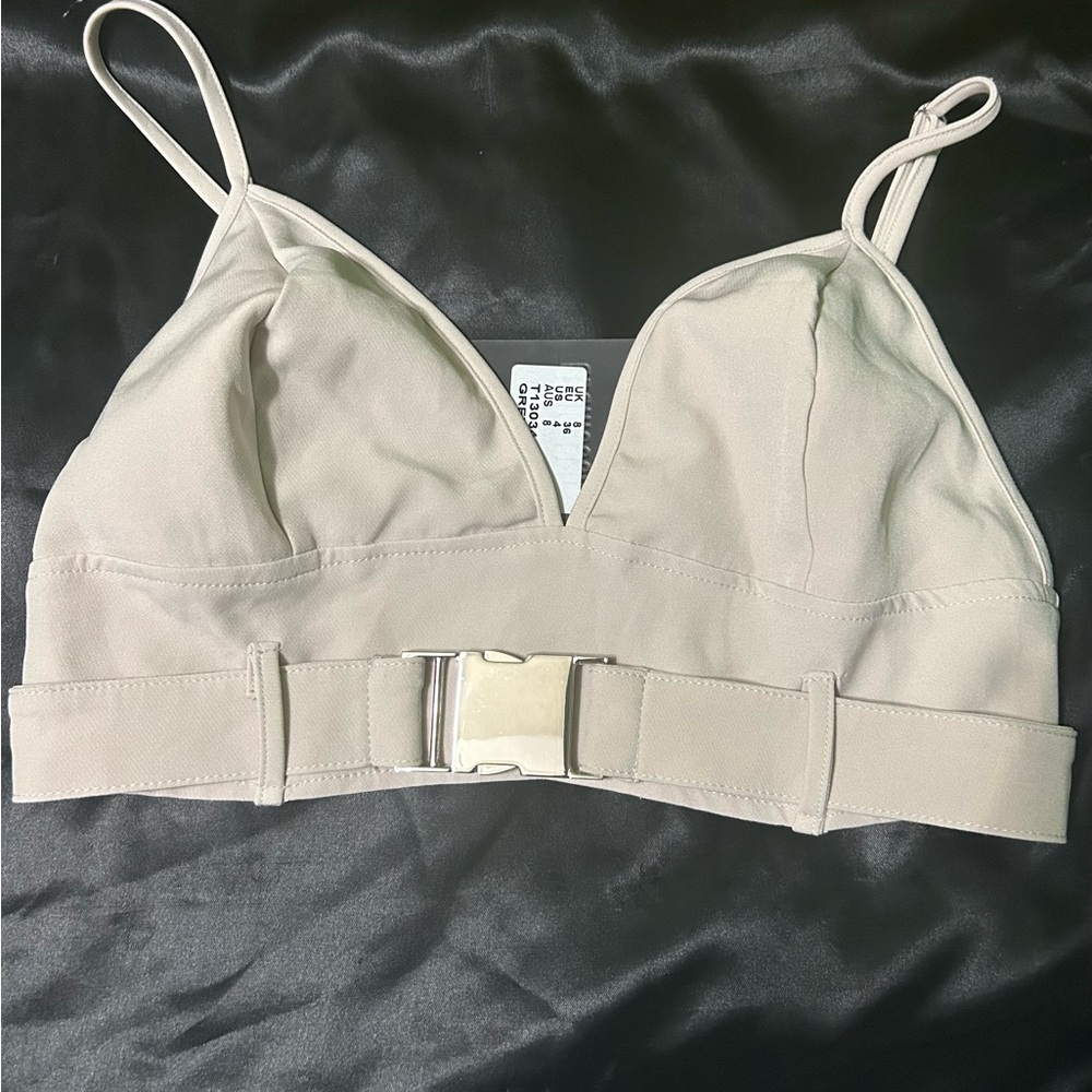 Missguided Beige Bralette with Buckle Detail